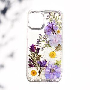 daisy Purple pressed flower iphone 15 pro max 14 13 phone case cover pixel 9 8 7